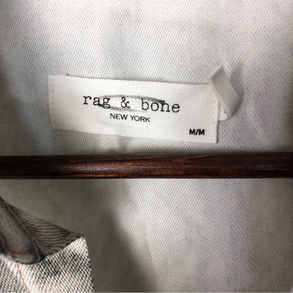 Rag & Bone Charlie liquid crop button down fake denim shirt- size m - Picture 3 of 8